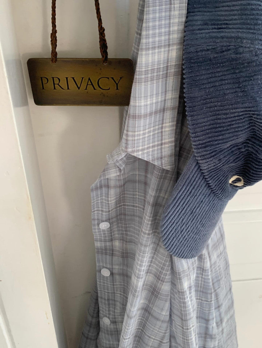 liter villa check shirt-2col