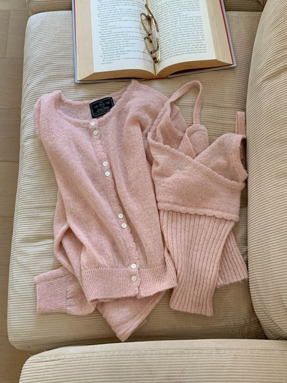 gray即納 Purey alpaca set cardigan-4col