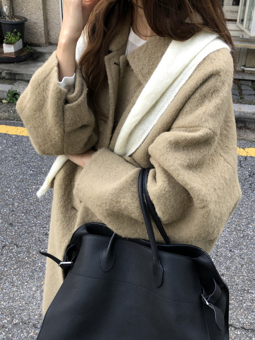 Lea alpaca handmade coat-2col