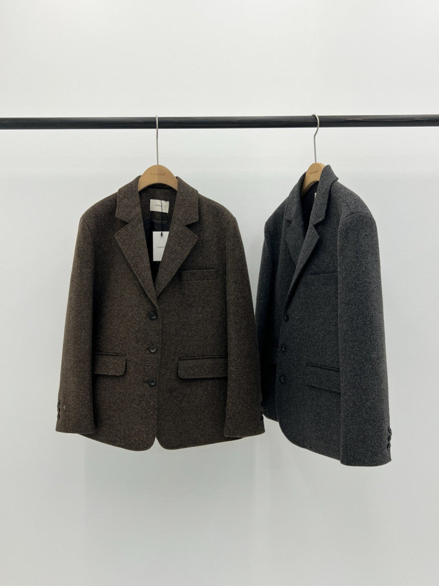 Chestnut wool blazer jacket-2col