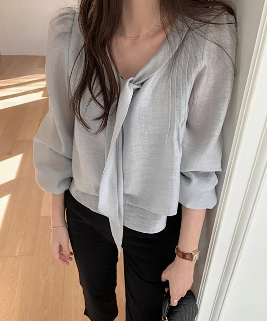 rose tie blouse-2col
