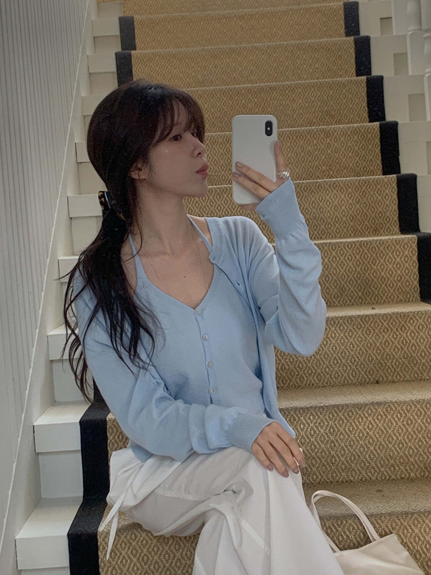 basic halter sleeveless-5col