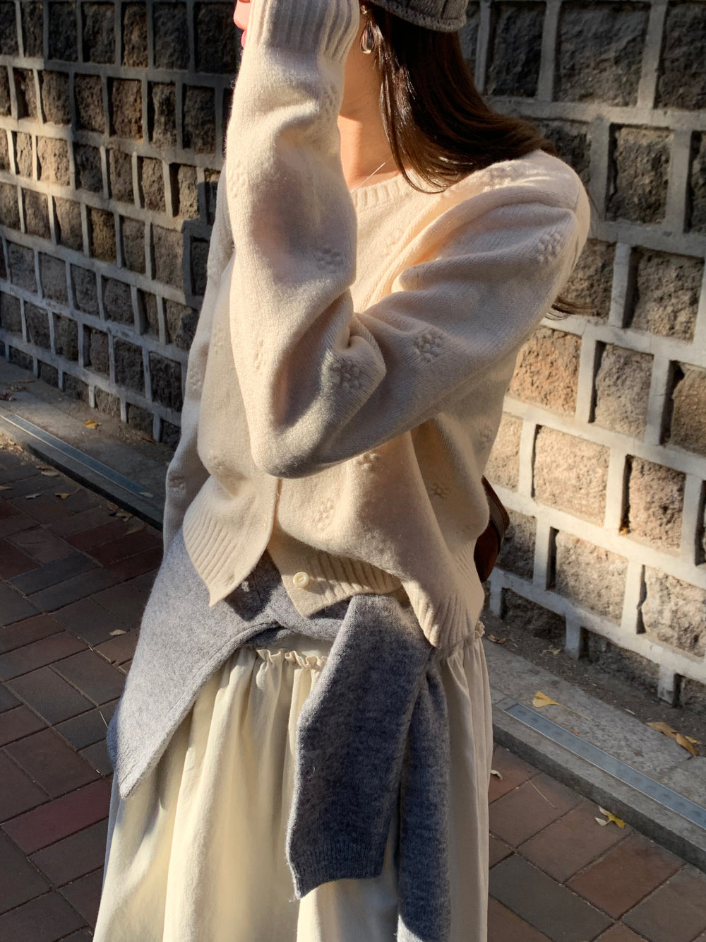 Bubble flower cardigan-2col