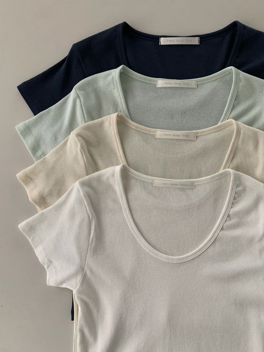 Cooling U-neck T-4col