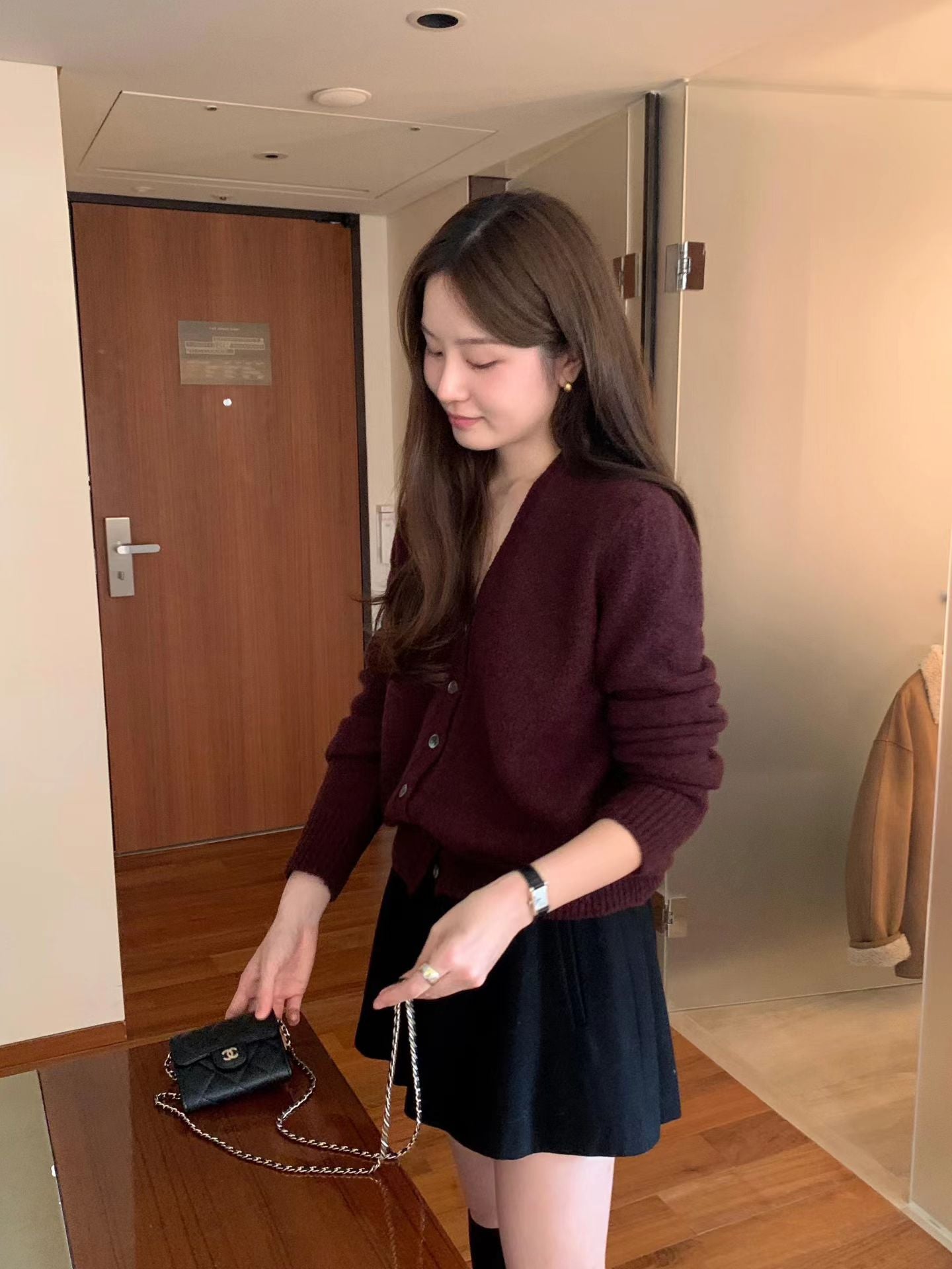 Ounce bokashi wool boucle cardigan-2col