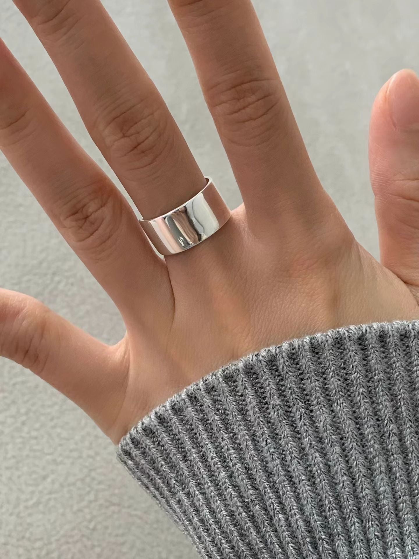 Wide open band ring