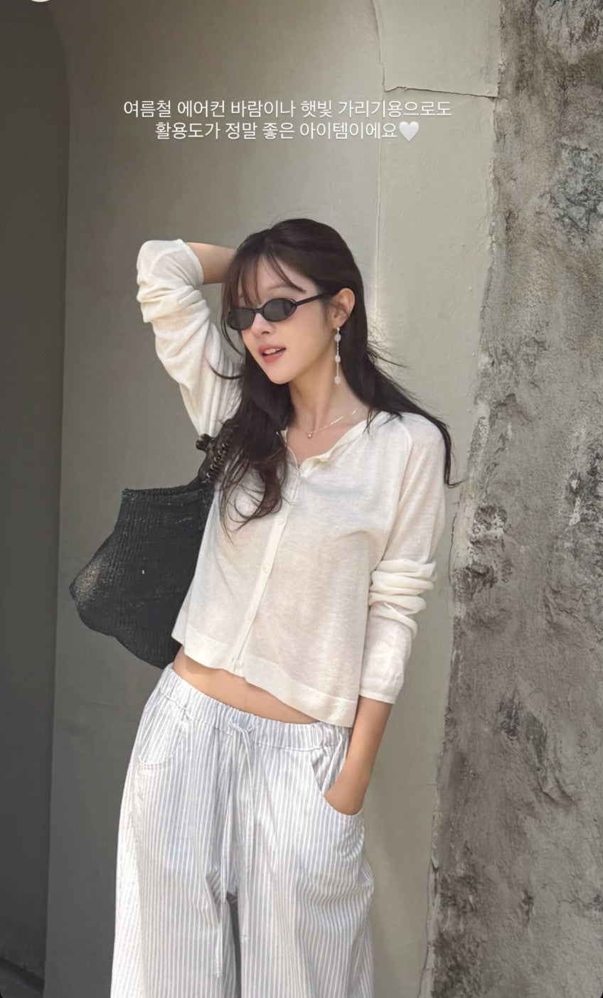 rari linen cardigan-4col