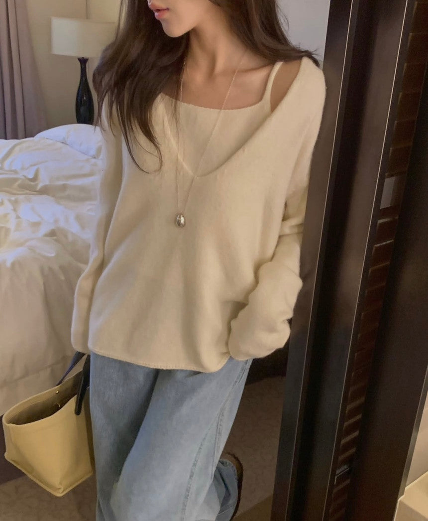 Toni wool sleeveless&v-knit-4col