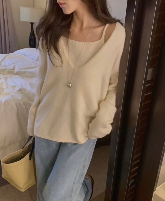 Toni wool sleeveless&v-knit-4col