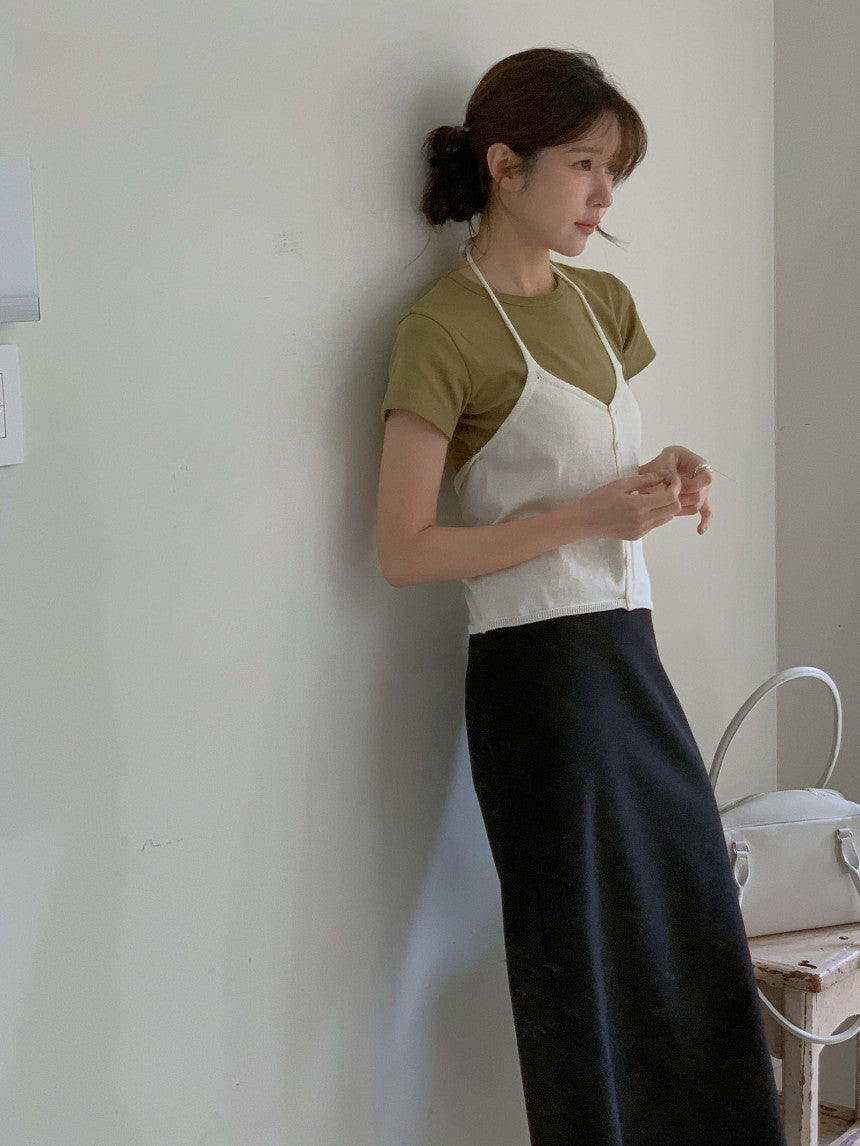 basic halter sleeveless-5col