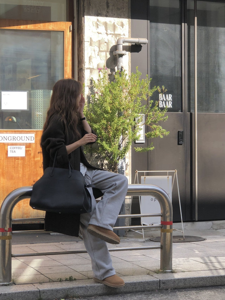 Luce wool twill melange coat-2col