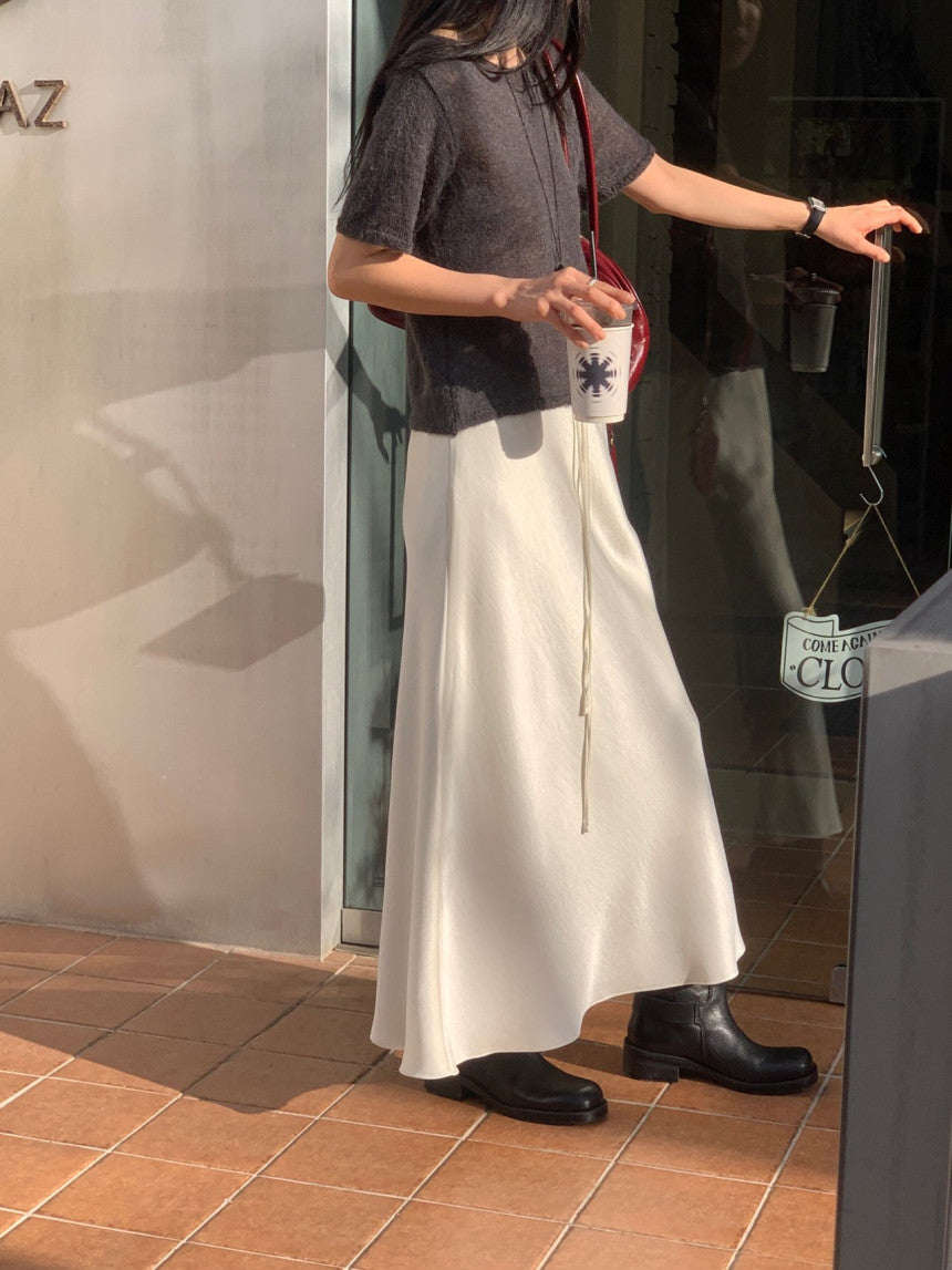 Cello satin skirt-3col/ショート丈あり