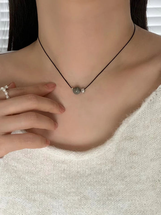 Vintage Silver Ball Labrador Necklace