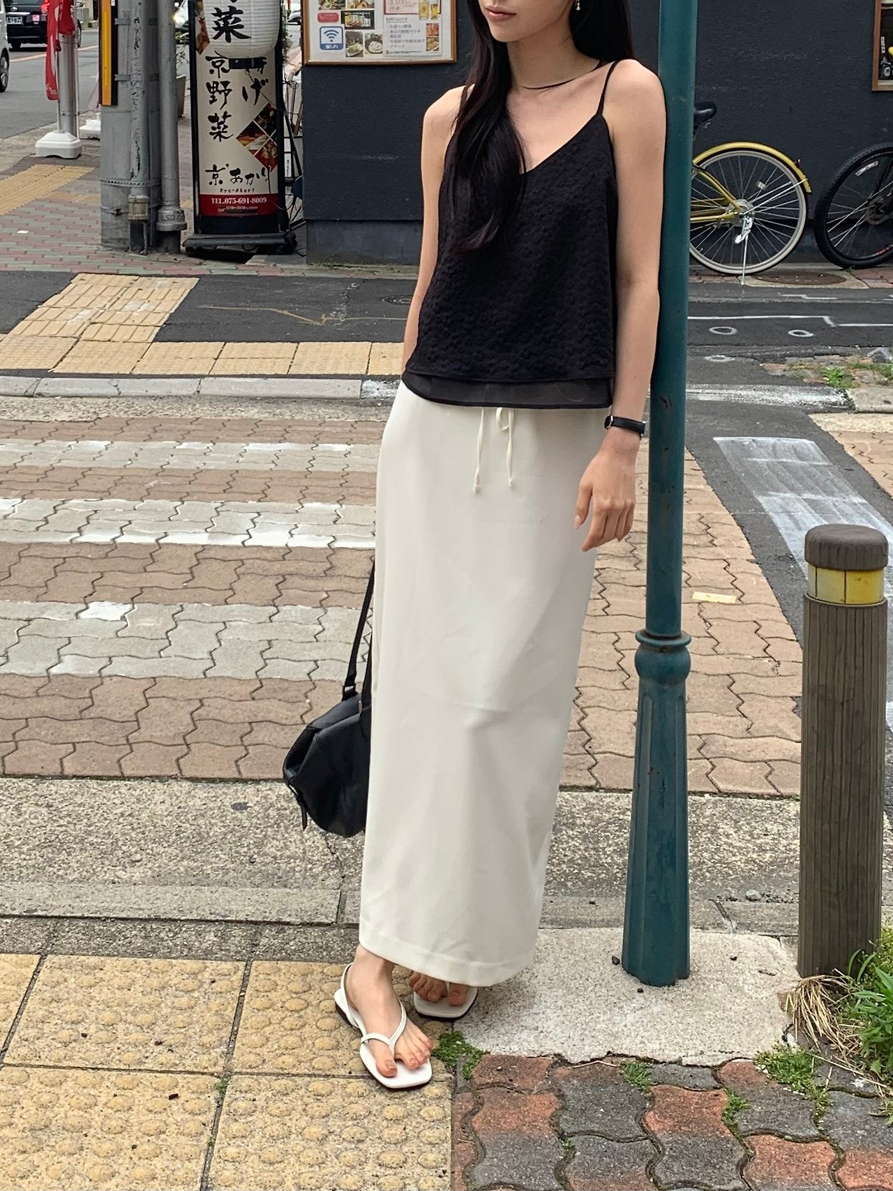 Usual silky skirt-2col