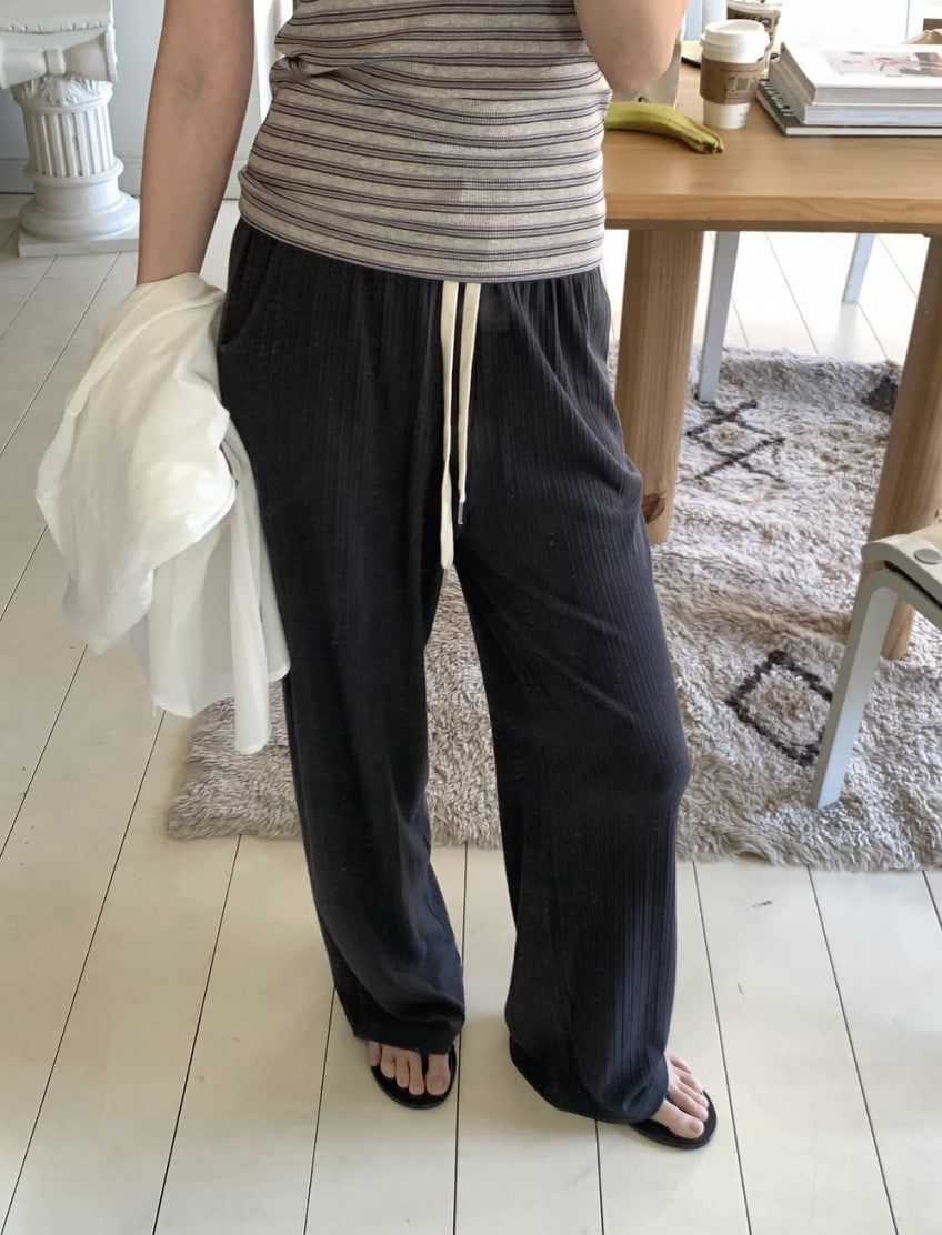 summer rib pants-4col