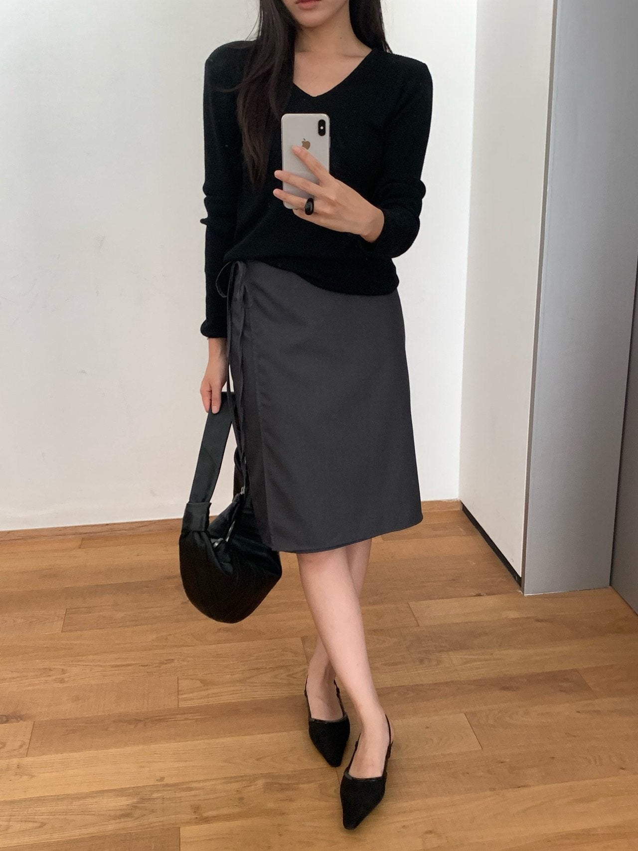 Sandy wrap skirt-2col