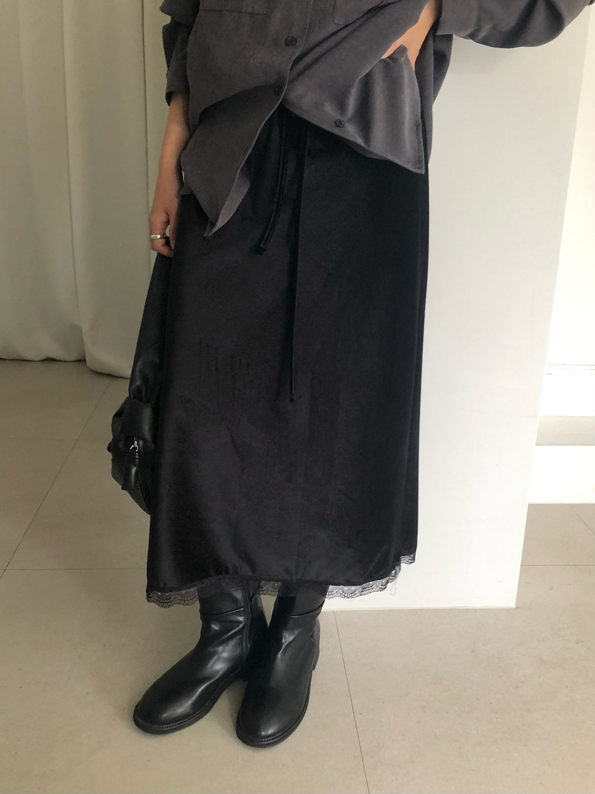 rendy velvet skirt-2col
