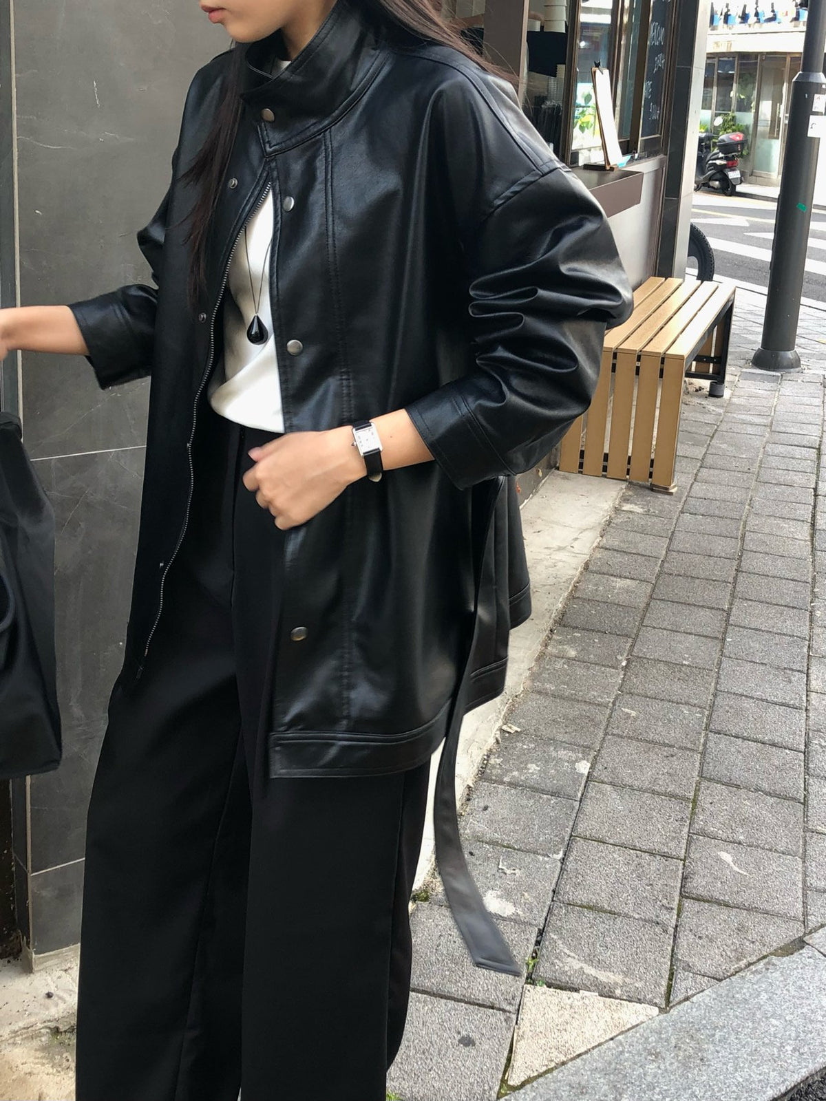 paris half leather jacket