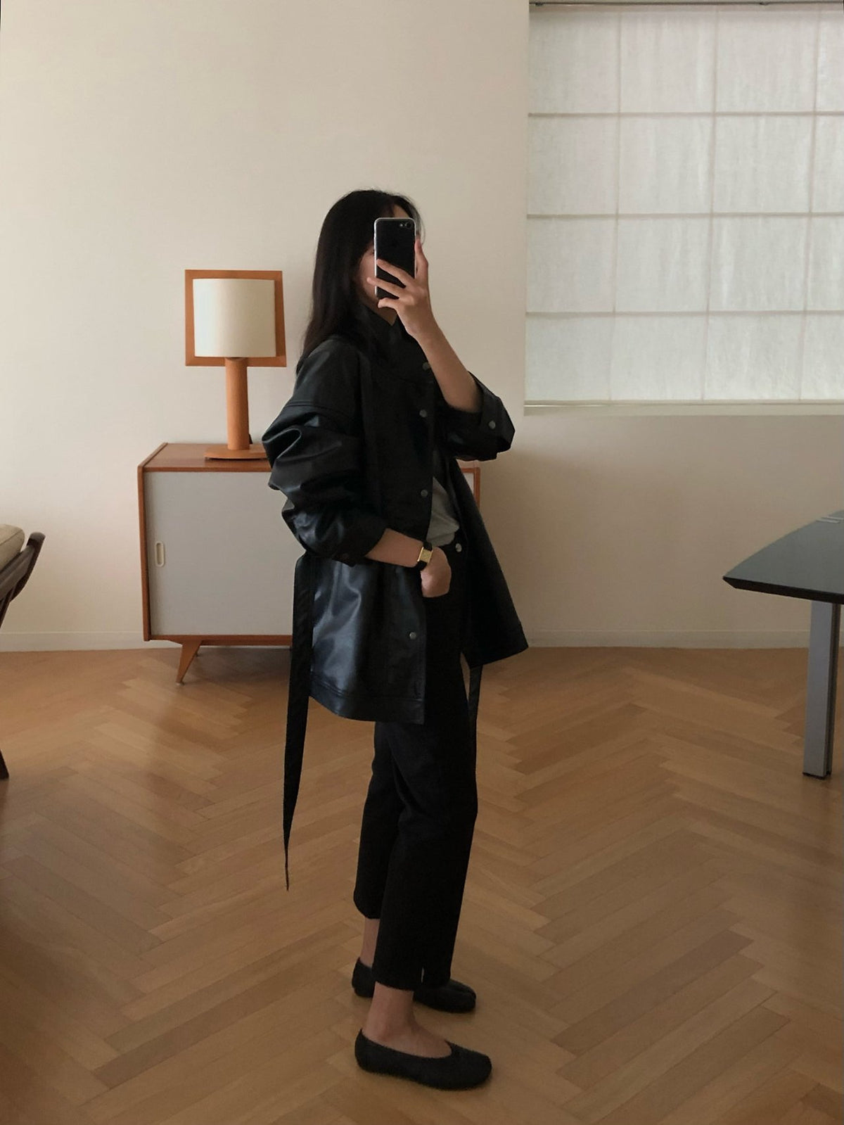 paris half leather jacket