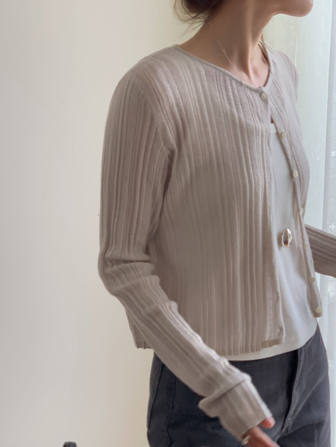 Bella alpaca round cardigan-3col