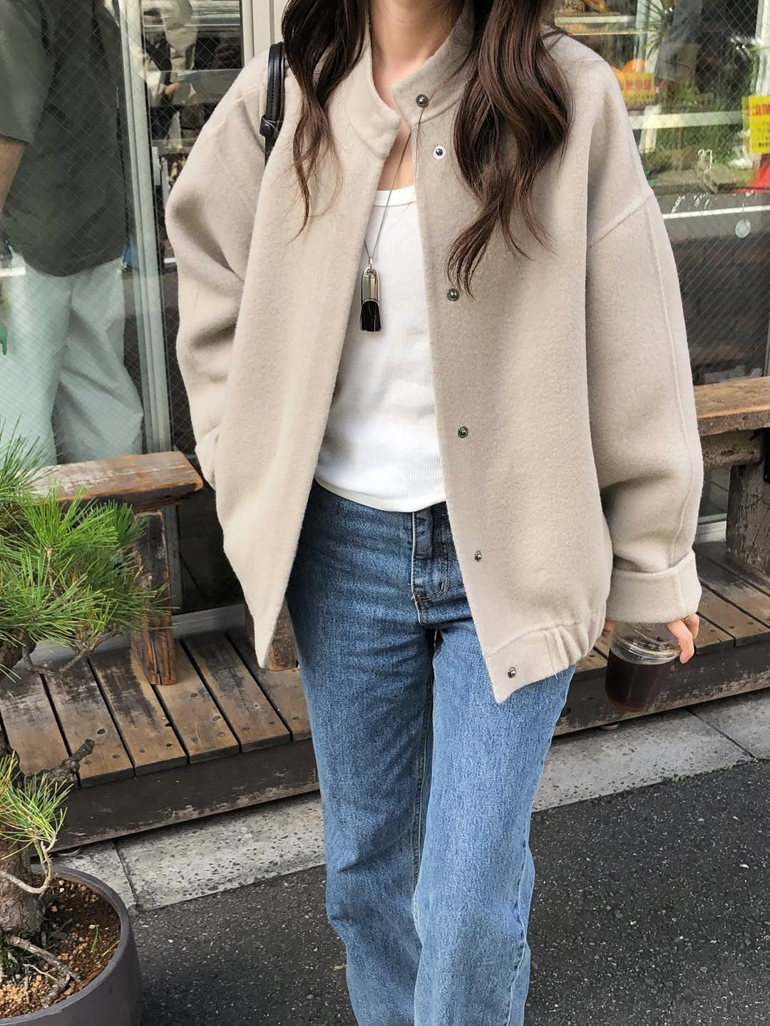delphine wool handmade blouson-2col