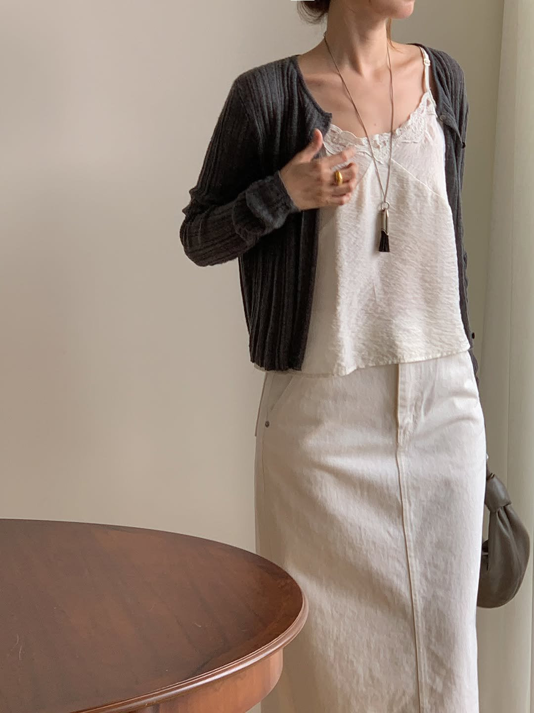 Bella alpaca round cardigan-3col