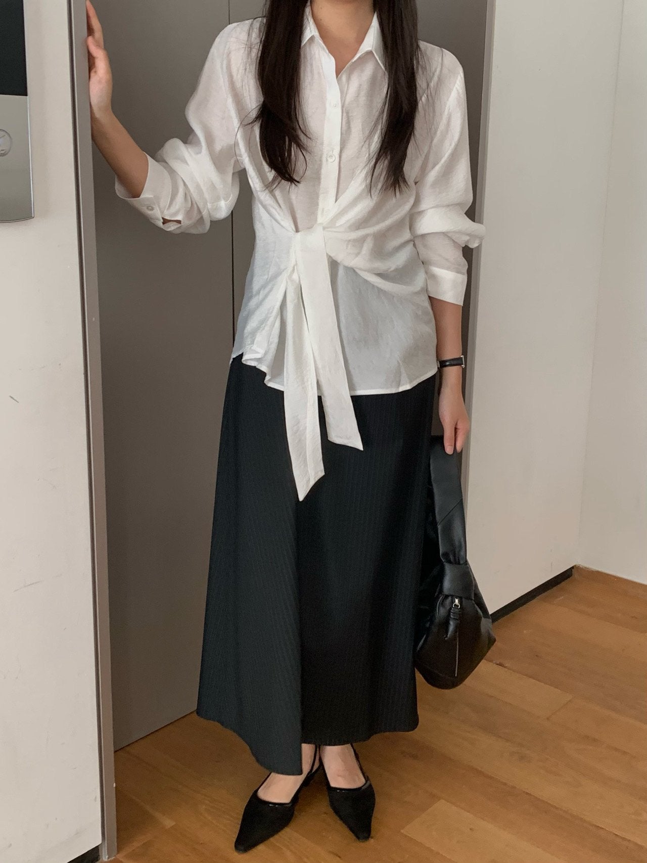 Veil wrap blouse-2col