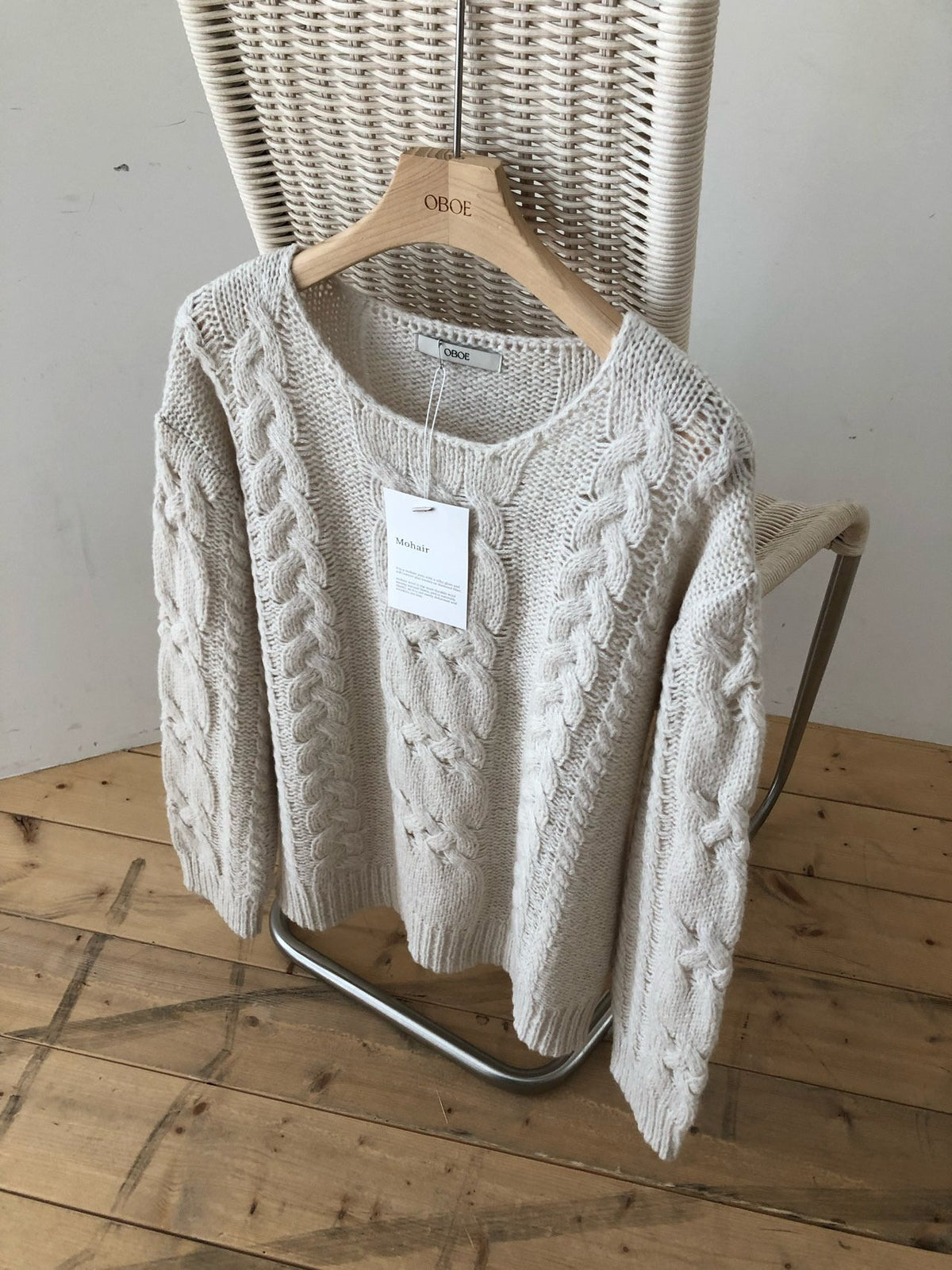 mohair cable knit-2col