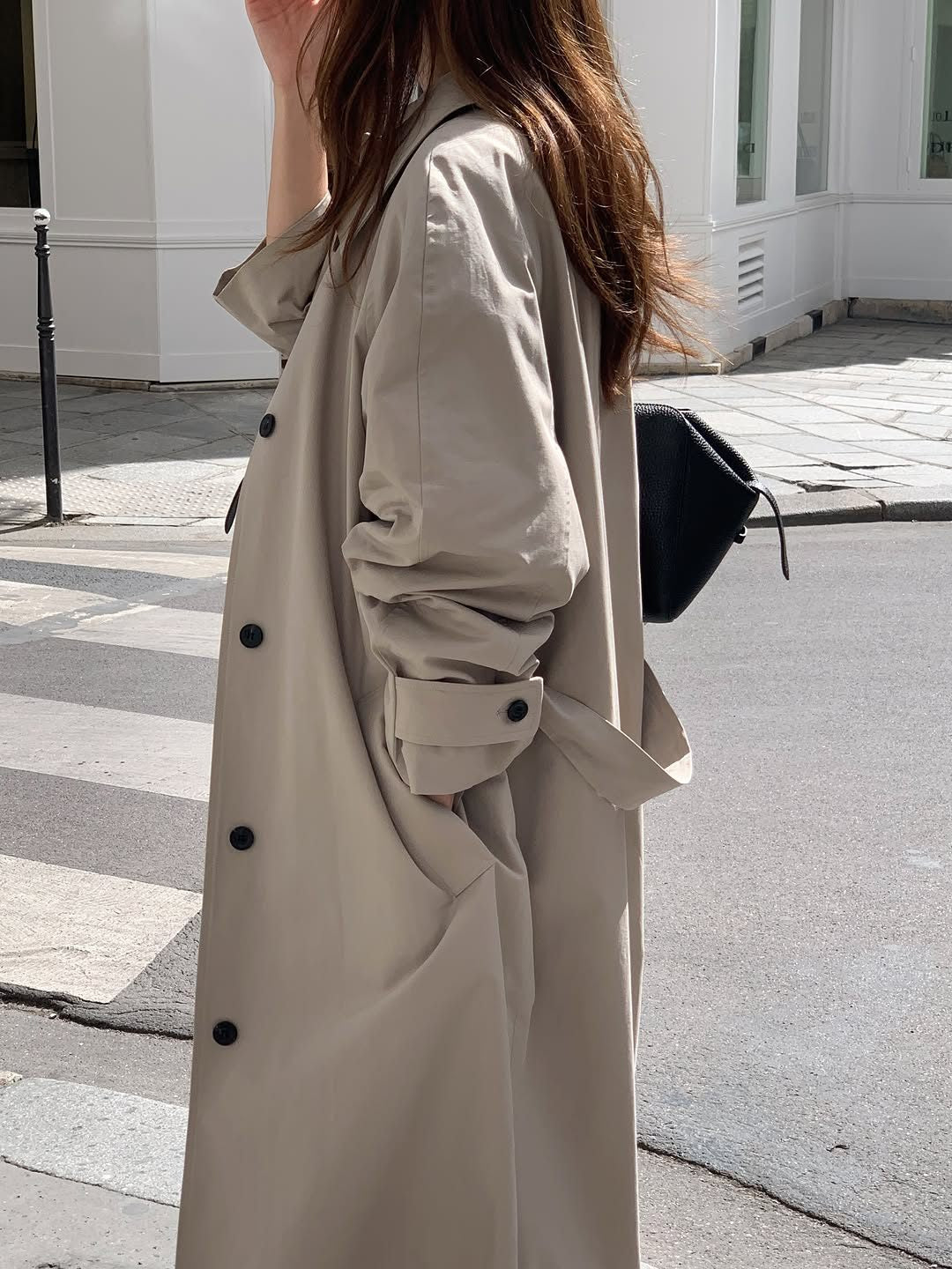 Barnet long trench coat
