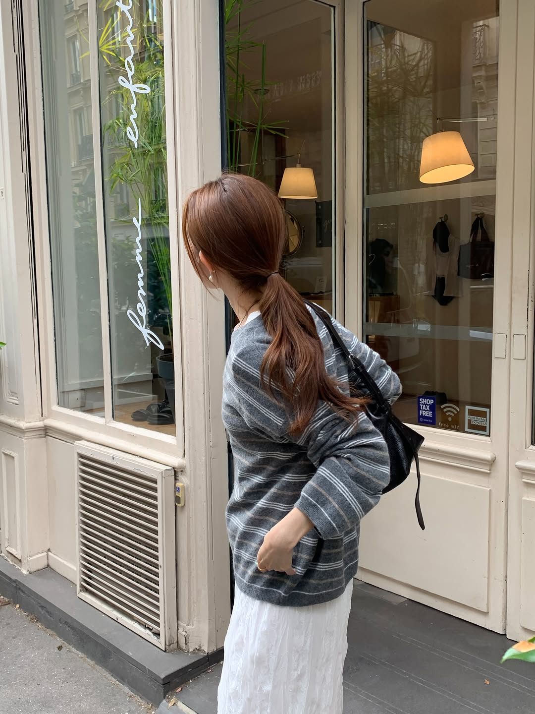 More cashmere stripe knit-2col