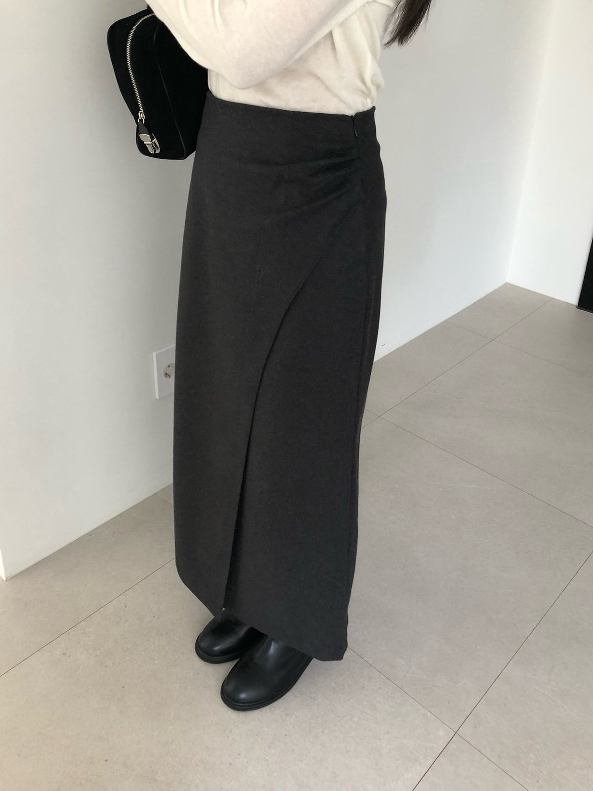 ched shirring skirt-2col