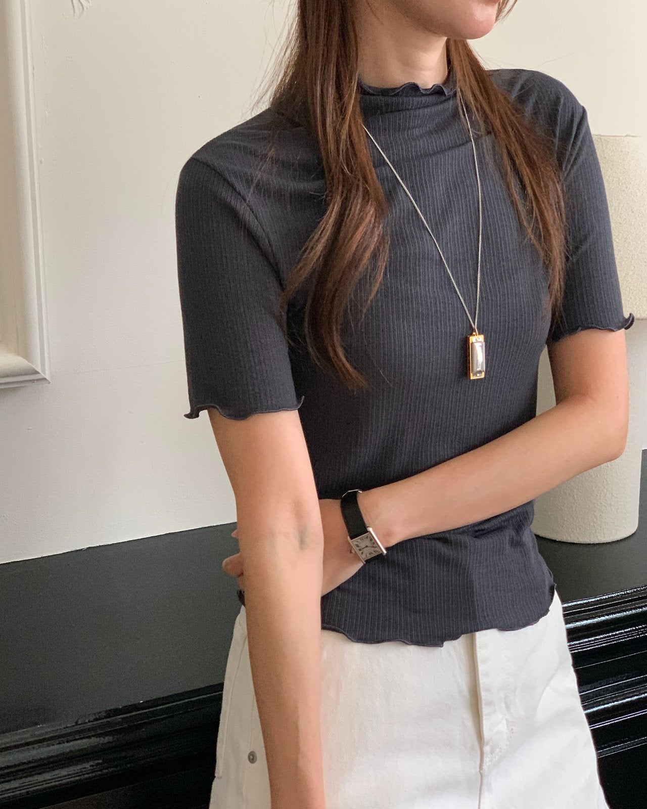 Loen half neck rib T-4col