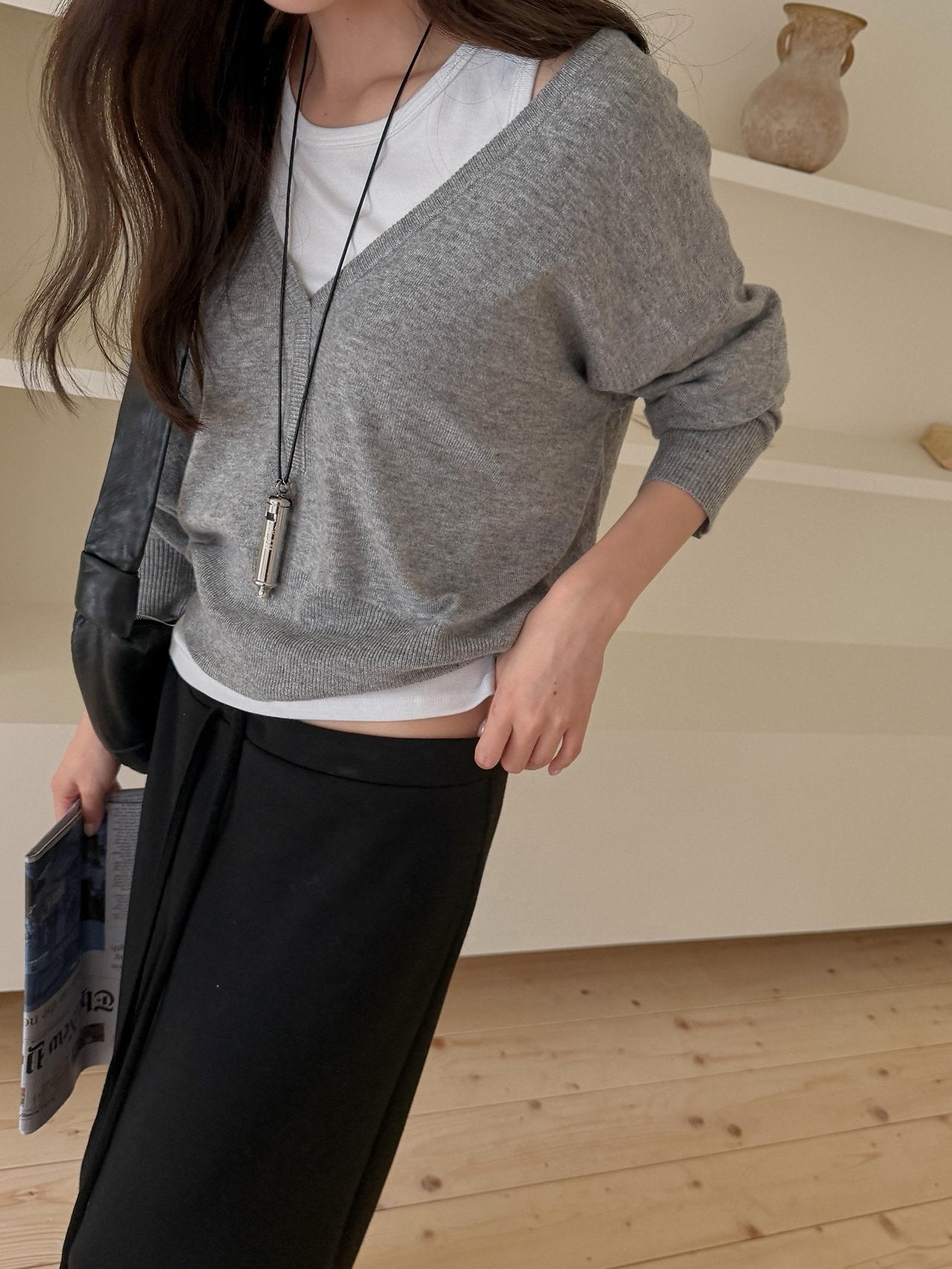 low neck knit-3col