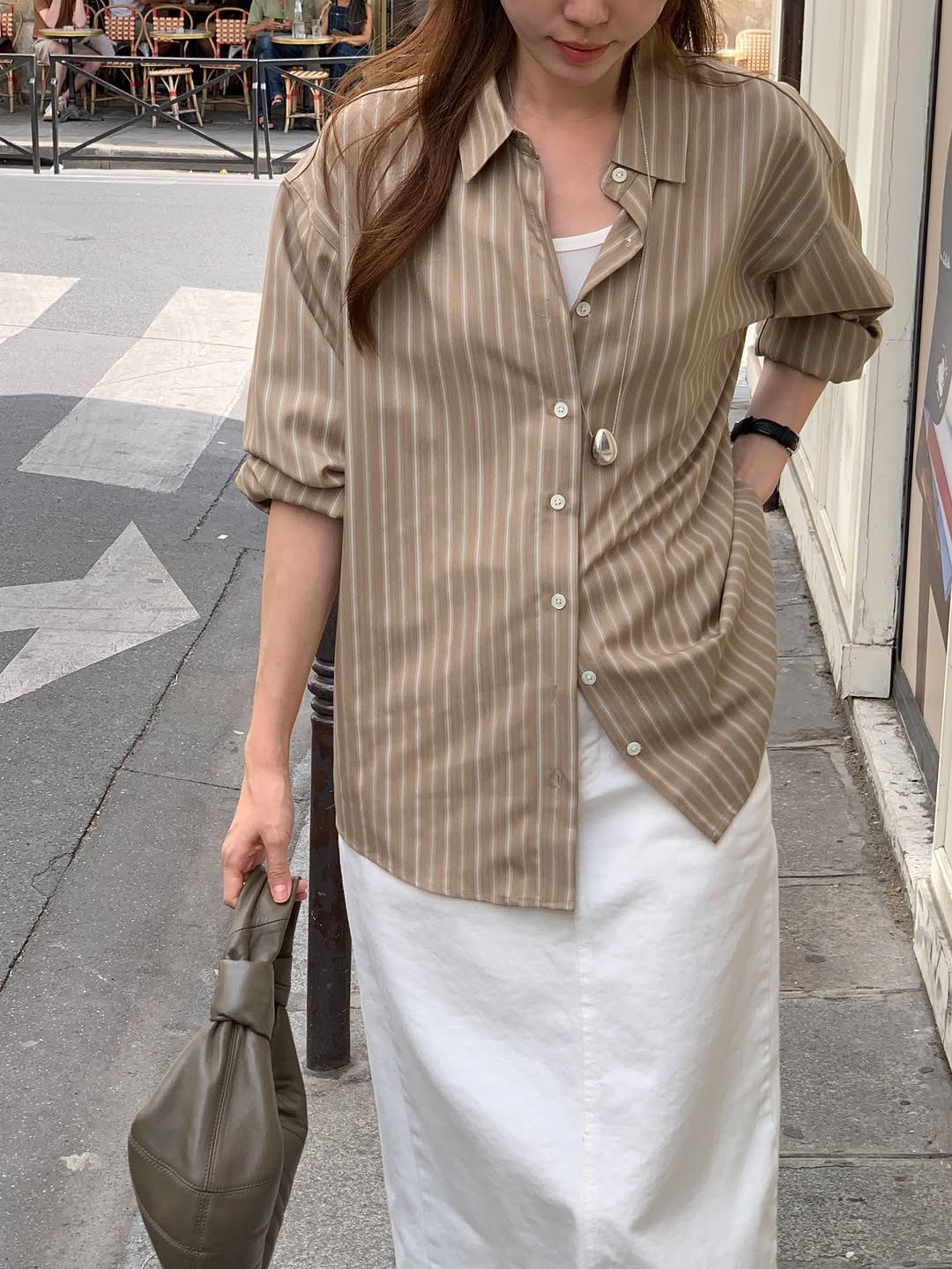 Soren tencel stripe shirt