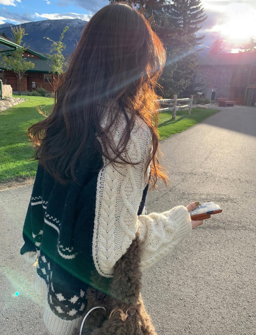 Flower kowechan knit-2col