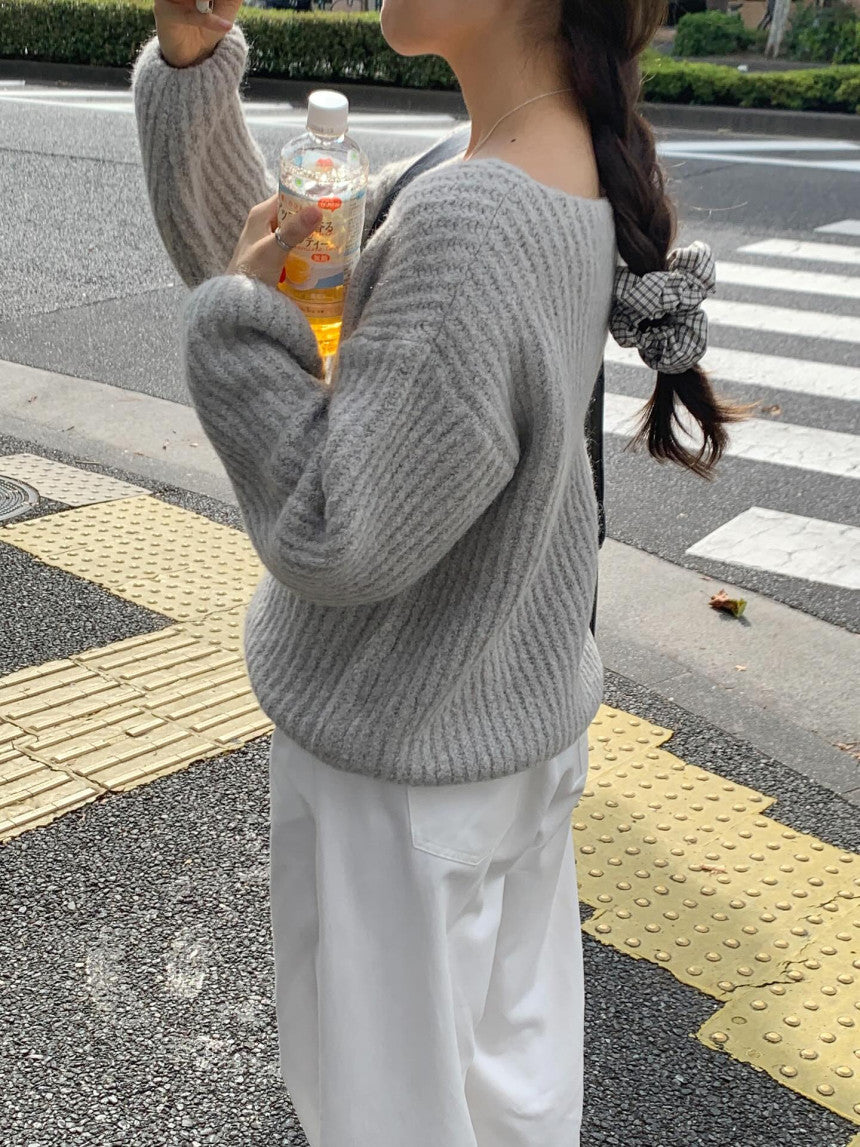 liter daina alpaca v neck knit-3col