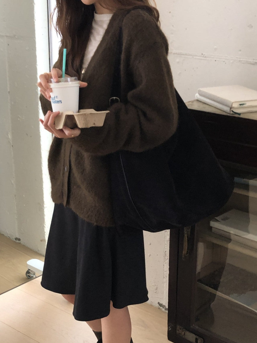 Amelie brushed mohair cardigan-2col