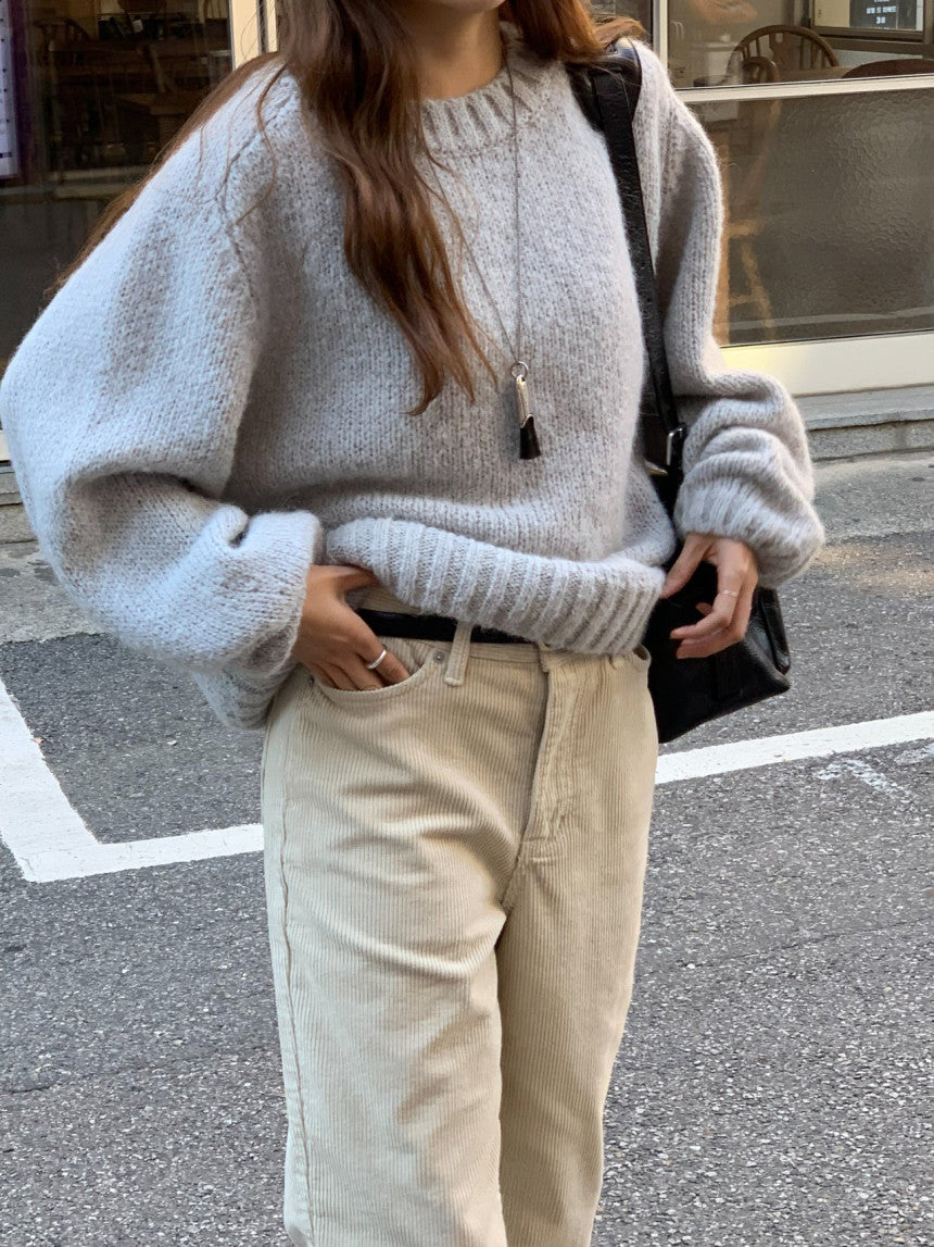 balloon alpaca oversize pullover knit-3col