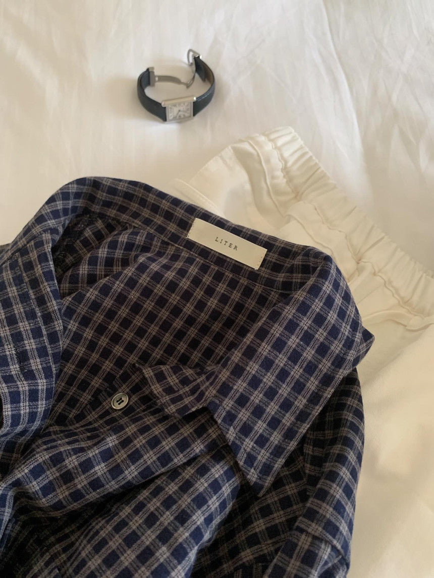 liter mocha check shirt-2col