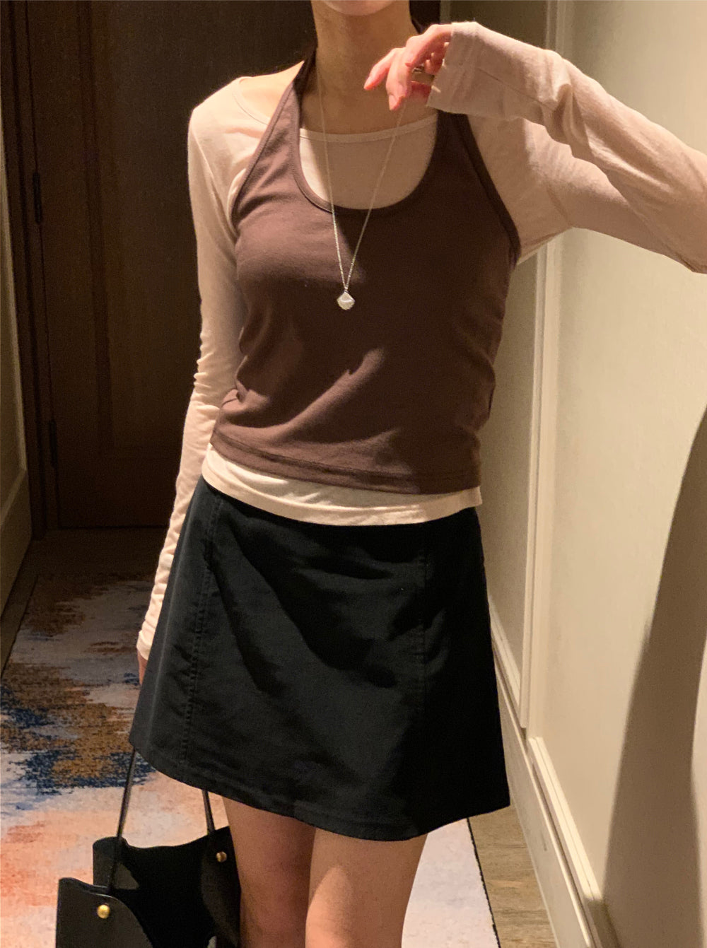 Halter layered set T-4col