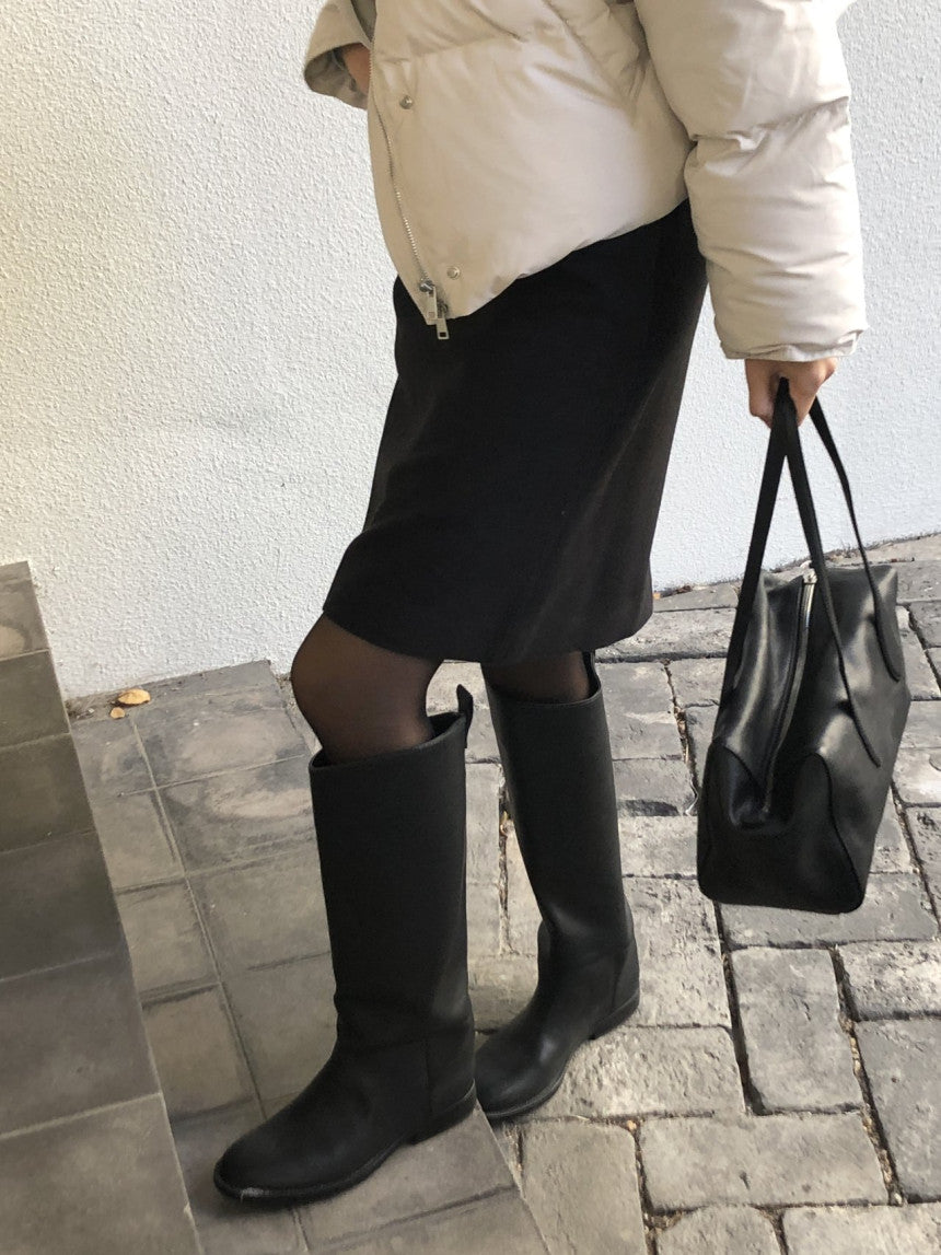 Luze wool midi skirt-2col