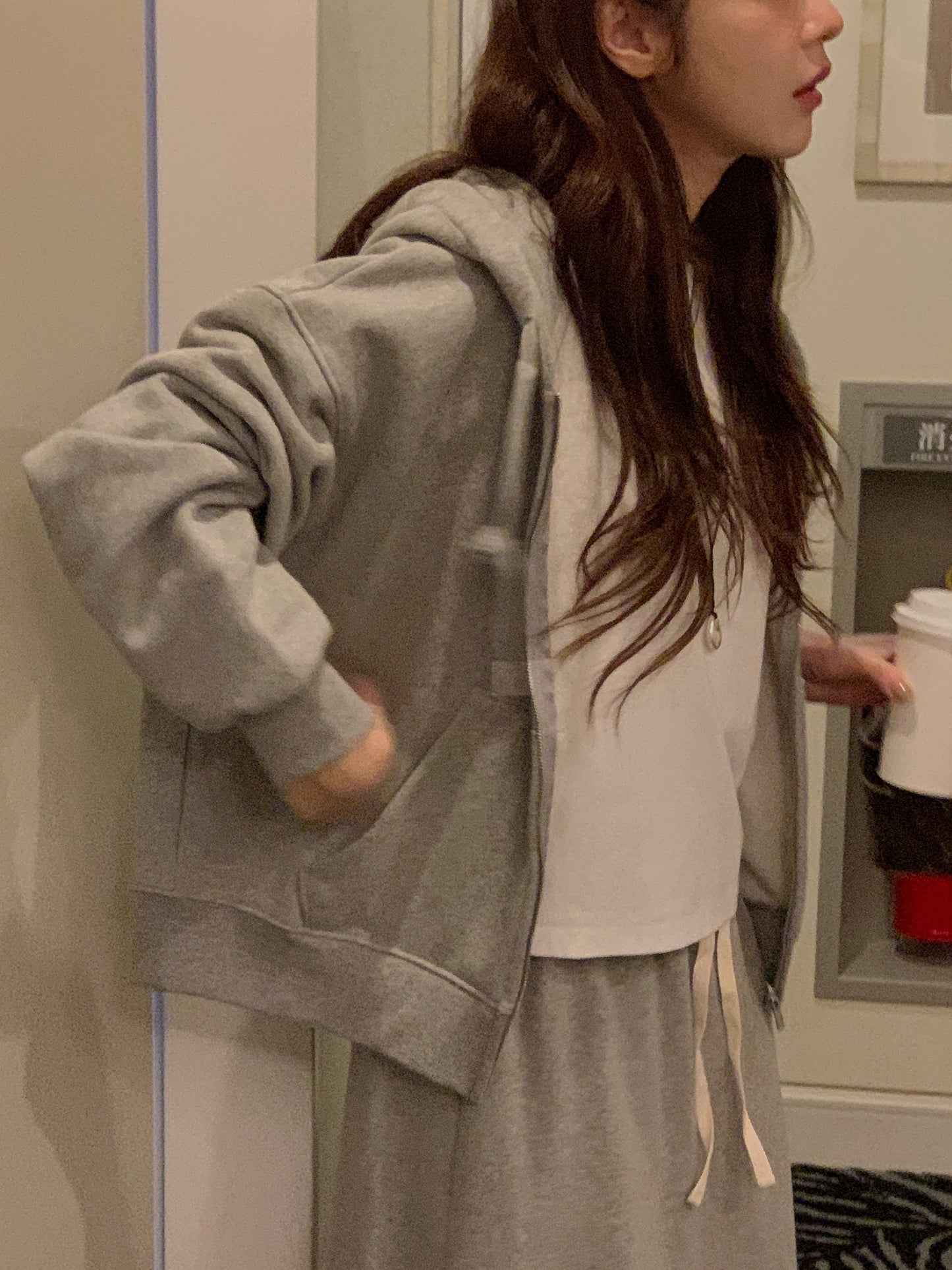 Essential gimo hood zip-up&pants&skirt-3col