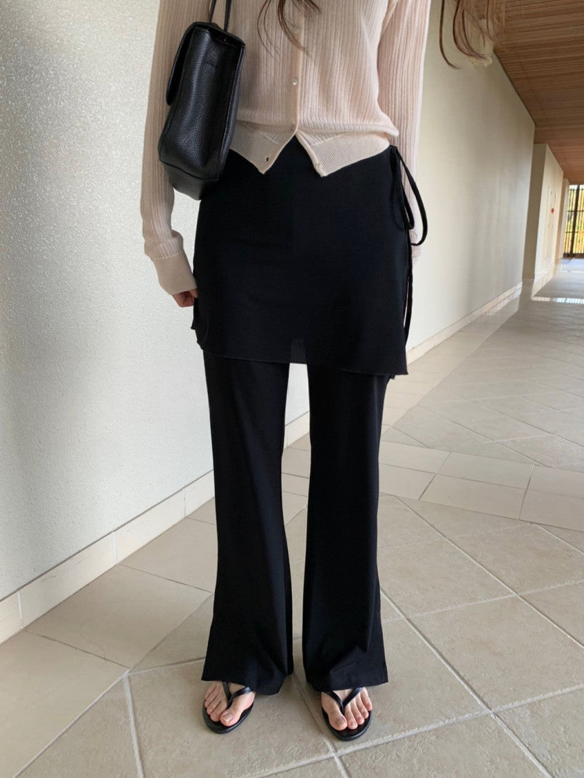 black wrap pants set