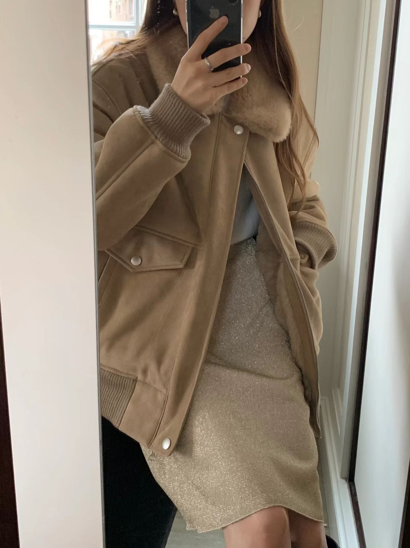 Ounce glitter banding skirt-2col