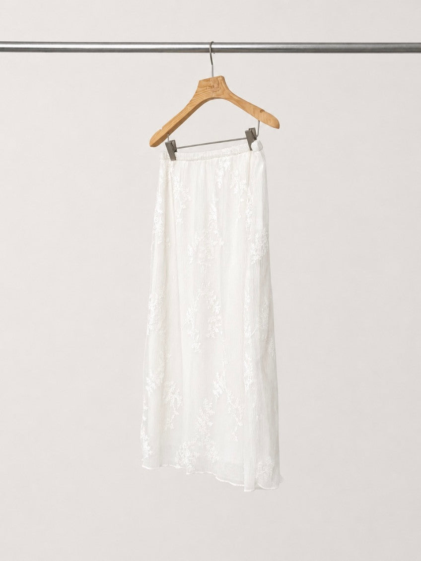 liter ria embroidered chiffon skirt
