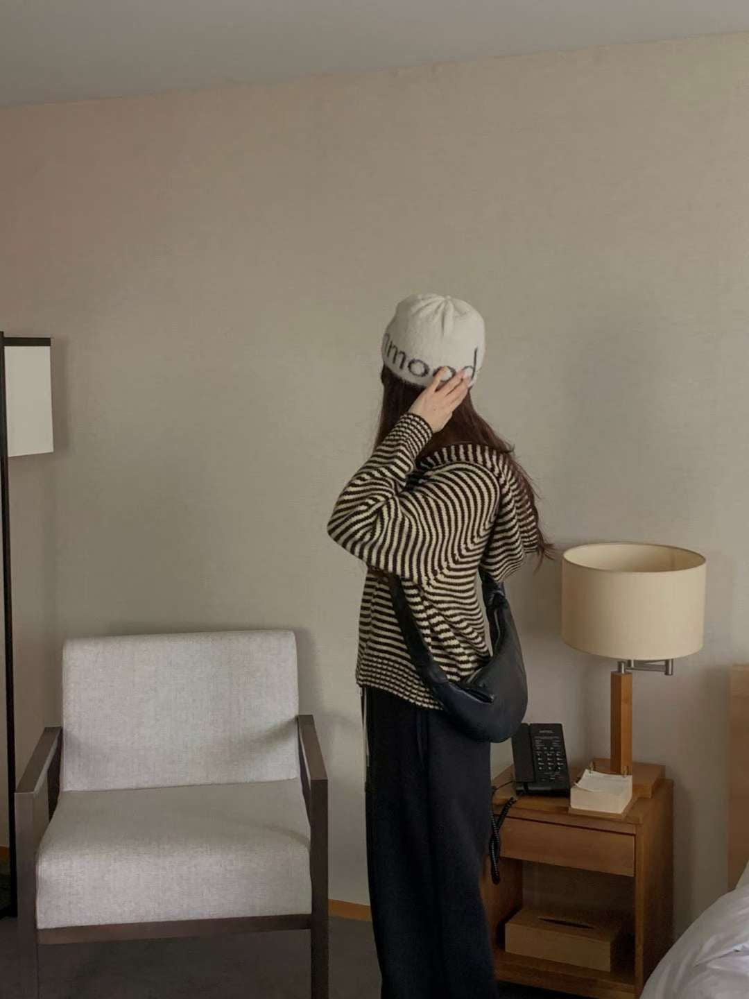 Stripe hood zip up-3col