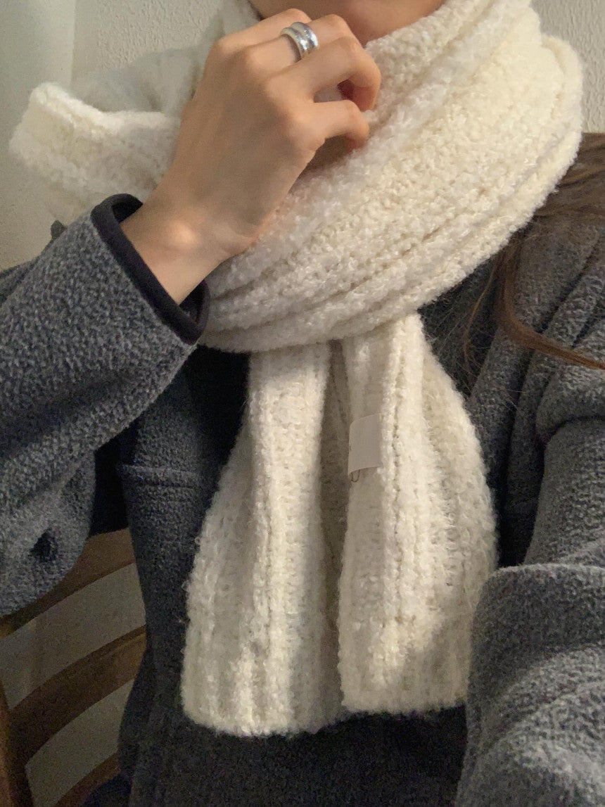 liter baby alpaca boucle muffler-3col