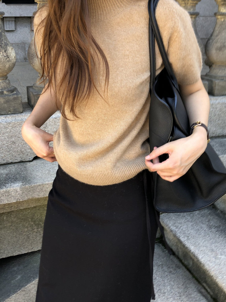 Verona fox half turtle neck knit-3col