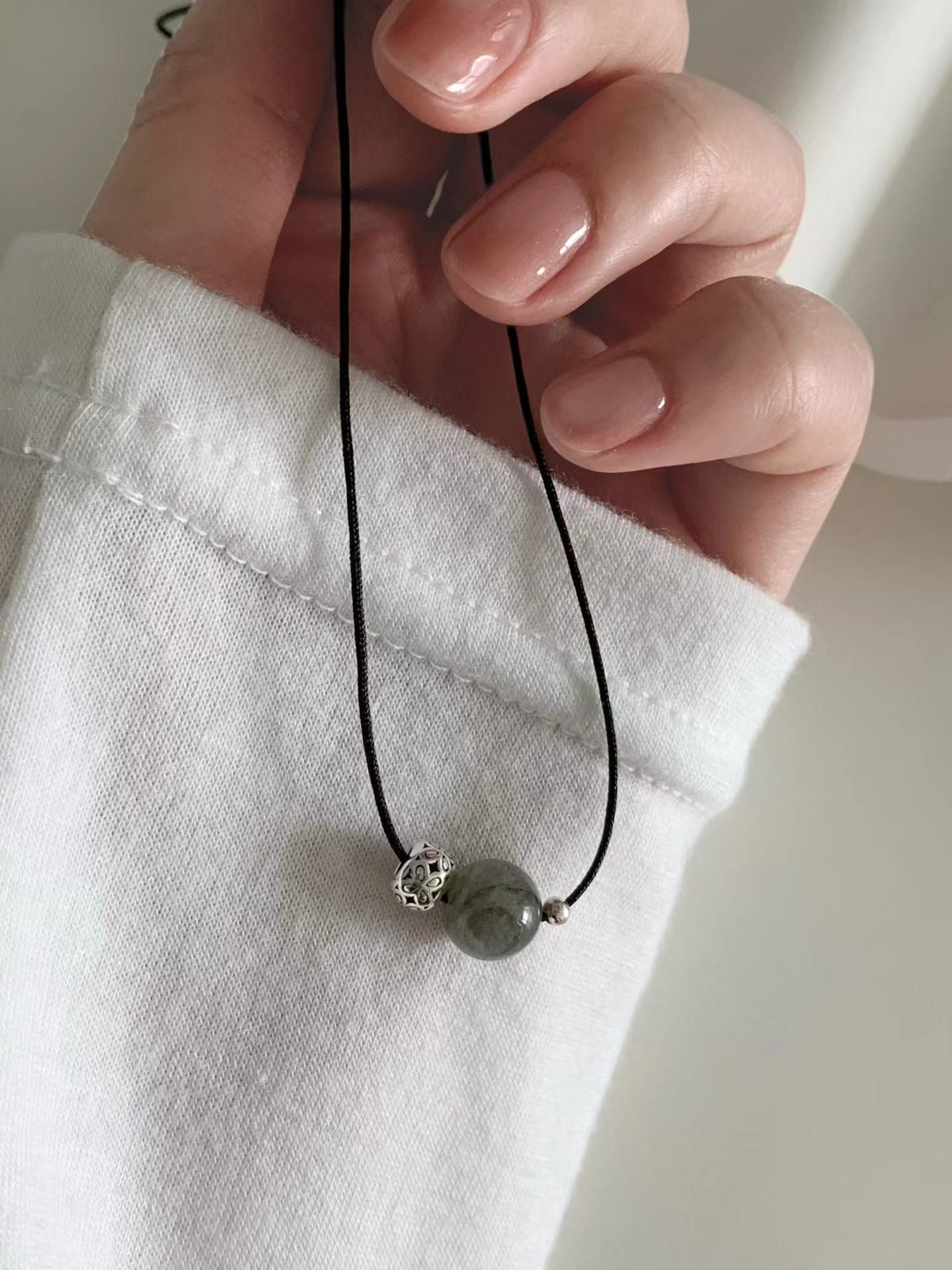 Vintage Silver Ball Labrador Necklace