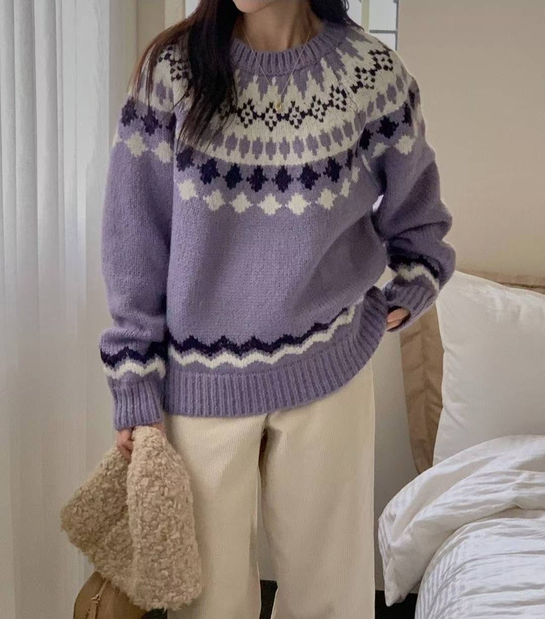 Flower punch knit-2col